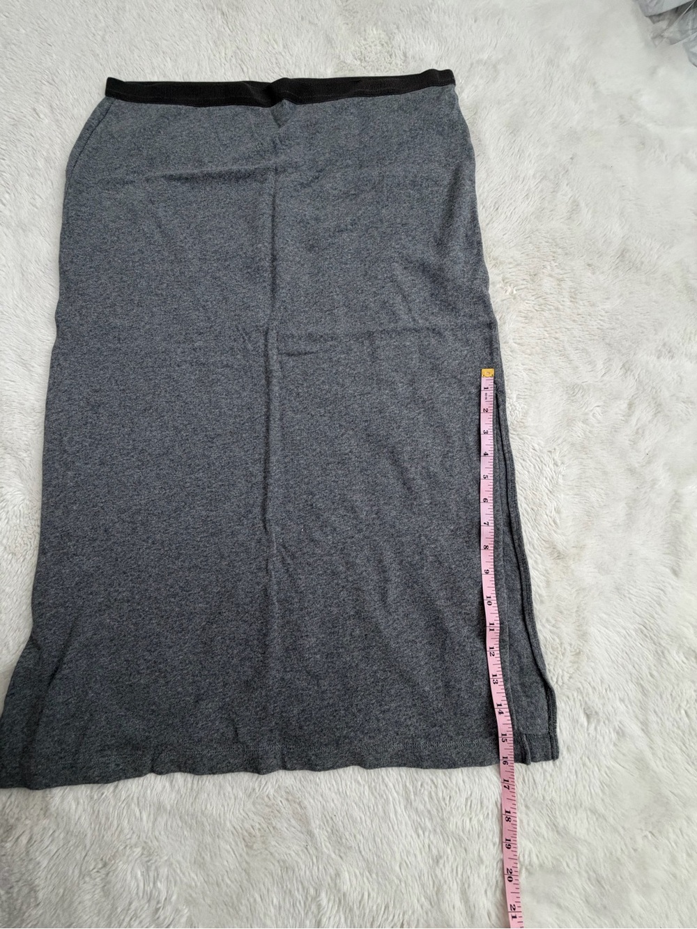 GAP Charcoal Gray Midi Knit Skirt with Side Slit